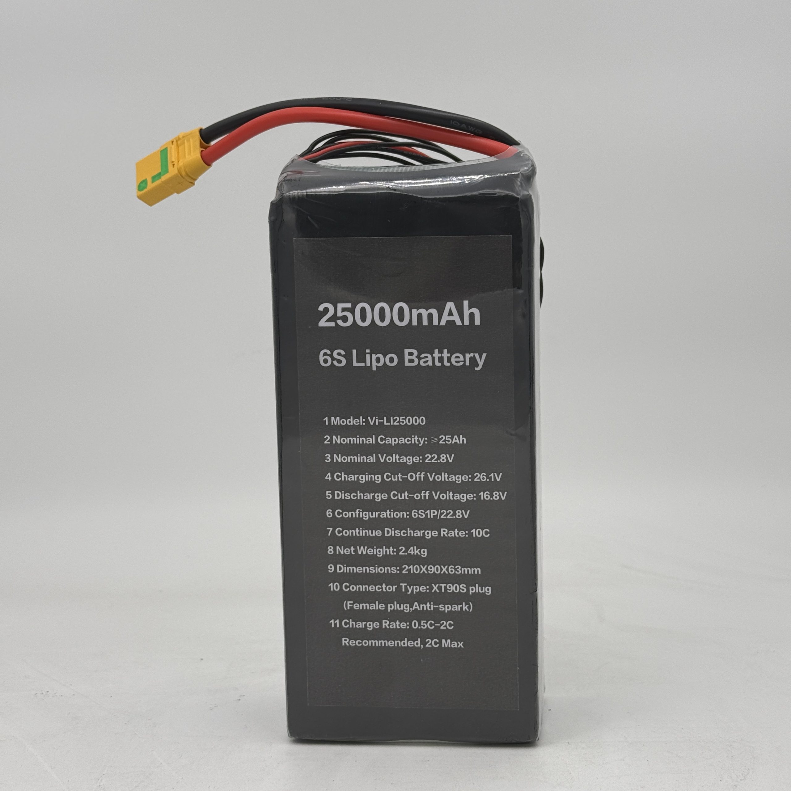 25000batteria lipo mah 6s 22,2v 555wh